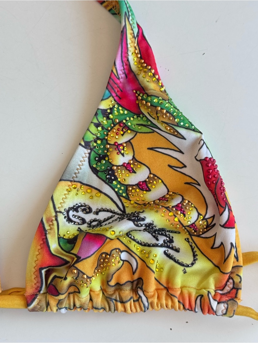 Vintage Ed Hardy by Christian Audigier Bikini Top Y2K Bling Rhinestone Size S - Picture 3 of 5